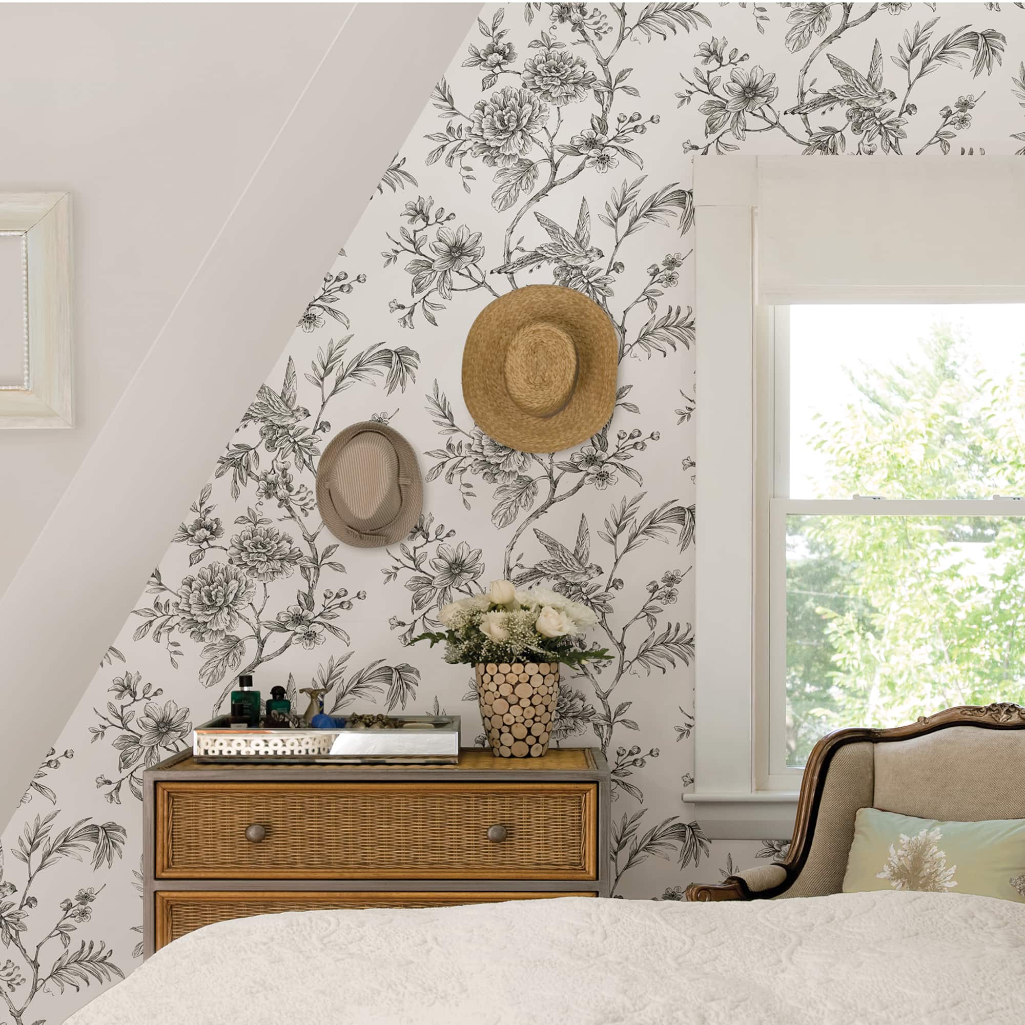 NuWallpaper Charcoal Longwood Peel & Stick Wallpaper